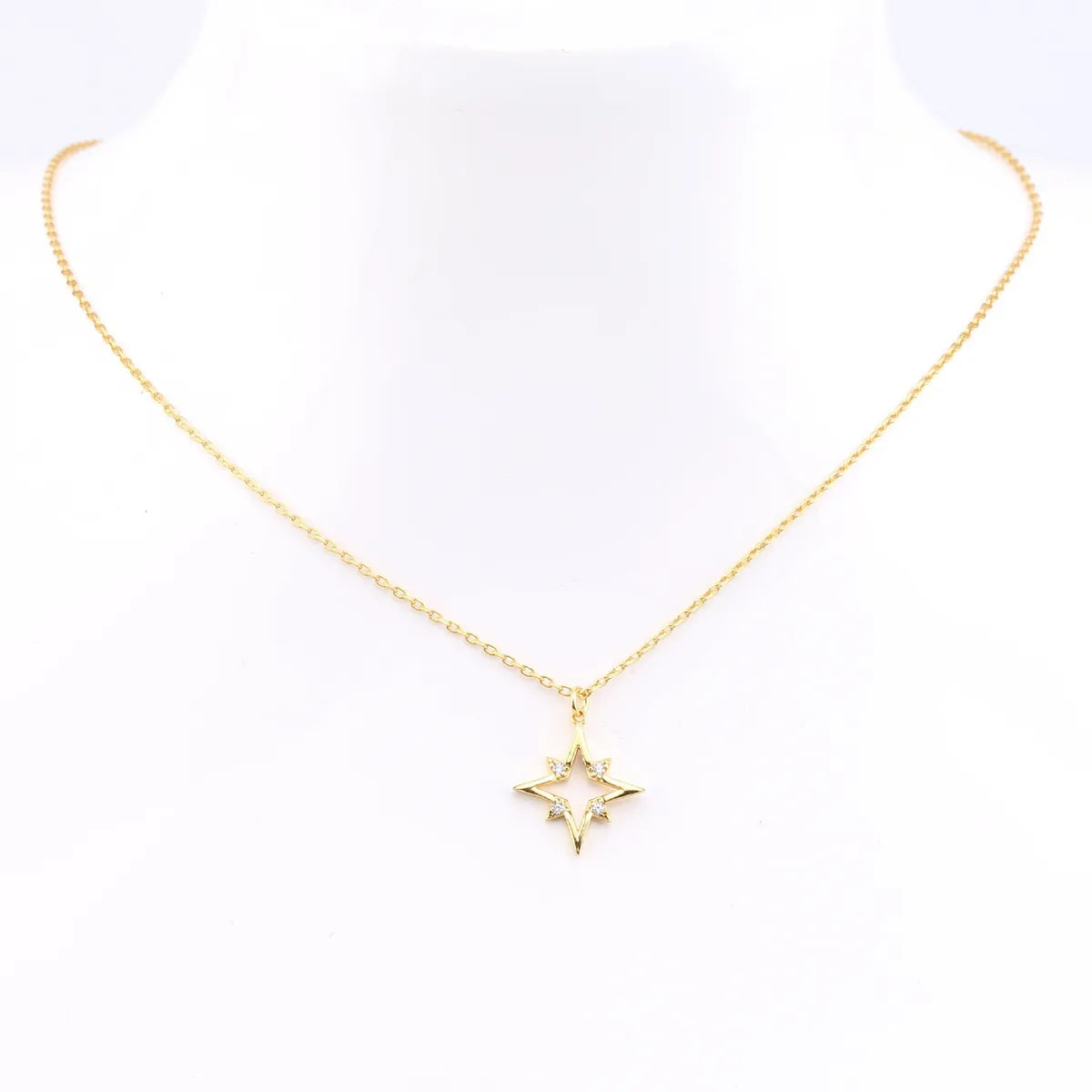 Simple Style Star Sterling Silver Zircon Pendant Necklace In Bulk