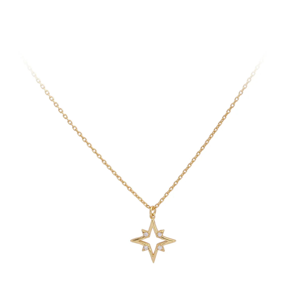 Simple Style Star Sterling Silver Zircon Pendant Necklace In Bulk