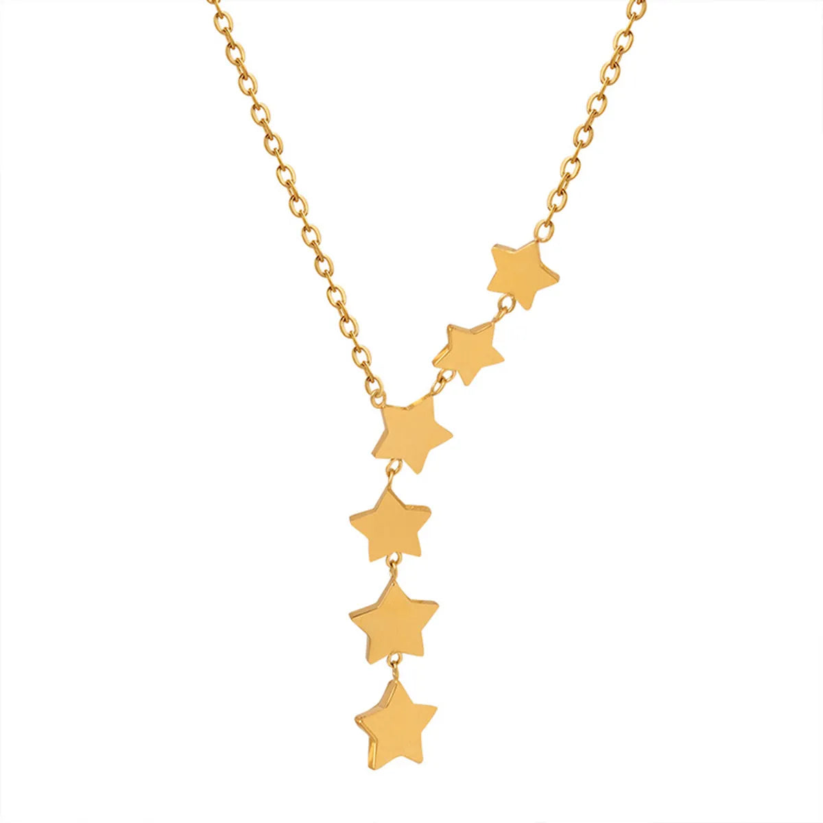 Simple Style Star Titanium Steel Pendant Necklace