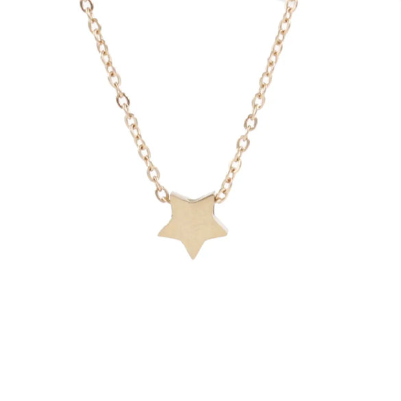 Wholesale Jewelry Simple Style Star Customization Laser Engraving Titanium Steel 18K Gold Plated Plating Necklace Cable Chain