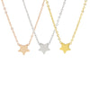 Wholesale Jewelry Simple Style Star Customization Laser Engraving Titanium Steel 18K Gold Plated Plating Necklace Cable Chain