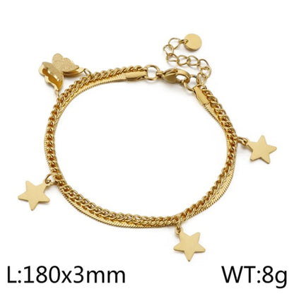 Simple Style Star Titanium Steel Plating Bracelets