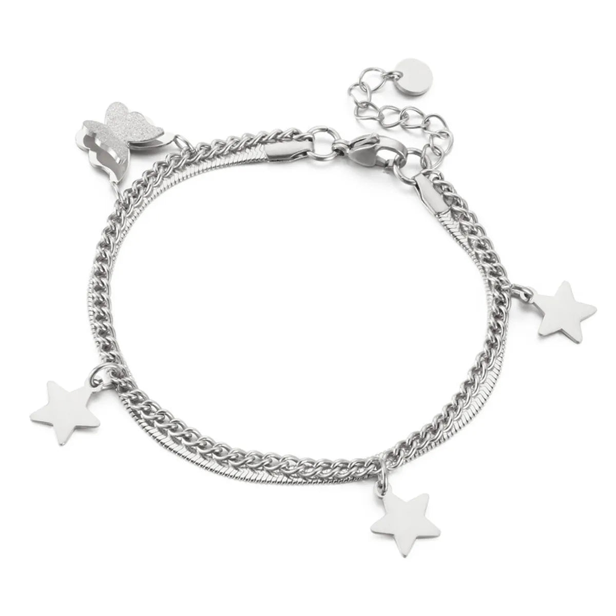 Simple Style Star Titanium Steel Plating Bracelets