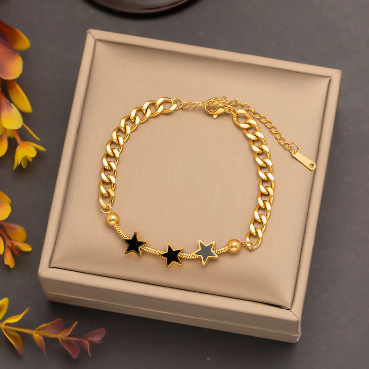 Simple Style Star Titanium Steel Plating Gold Plated Bracelets