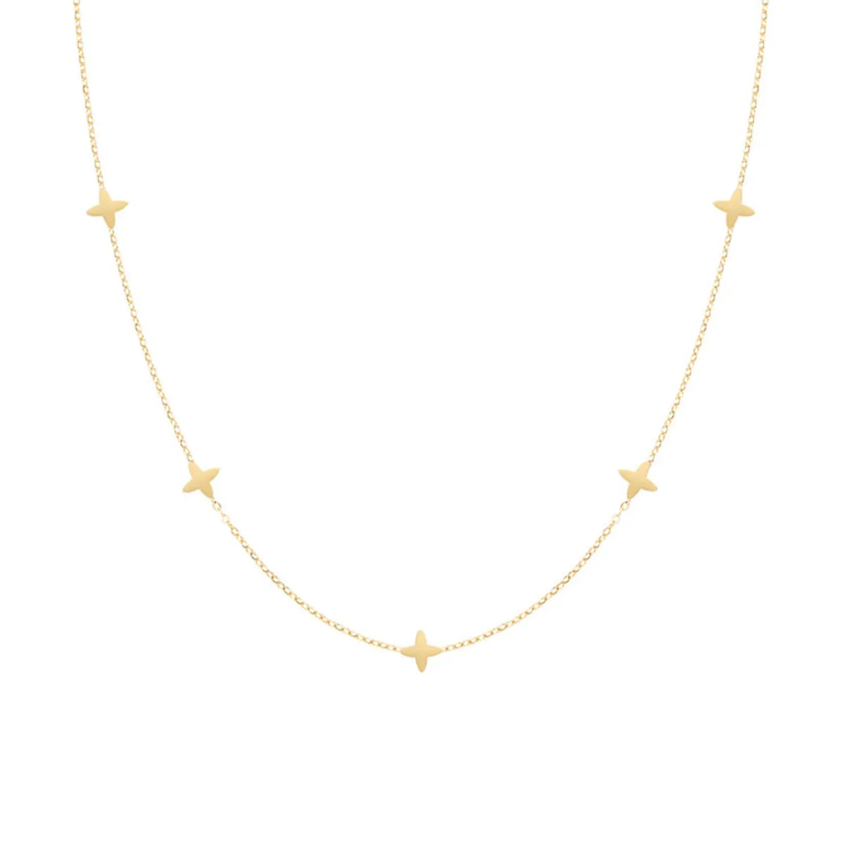 Simple Style Star Titanium Steel Plating Gold Plated Necklace