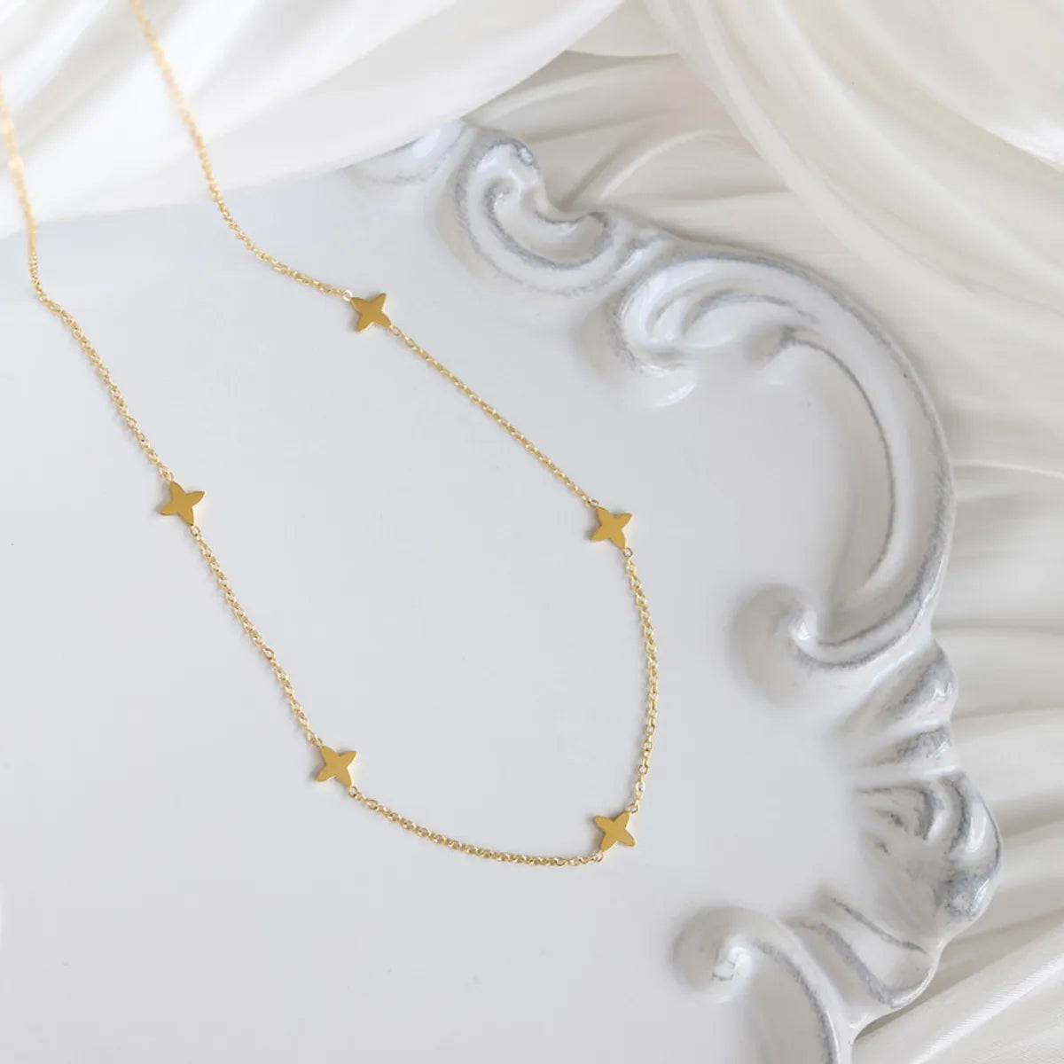 Simple Style Star Titanium Steel Plating Gold Plated Necklace