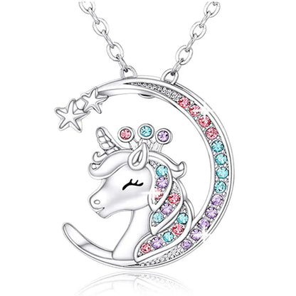 Simple Style Star Unicorn Alloy Rhinestone Women's Pendant Necklace