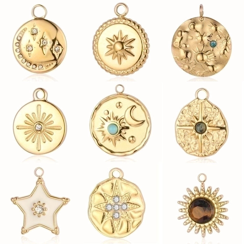 Simple Style Star Zircon Titanium Steel Wholesale Charms Jewelry Accessories