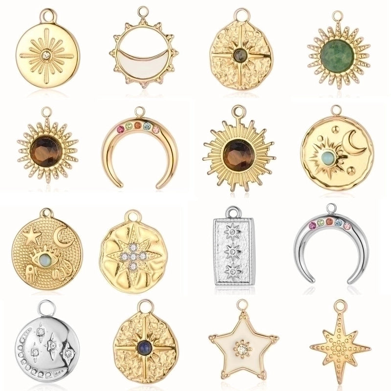 Simple Style Star Zircon Titanium Steel Wholesale Charms Jewelry Accessories