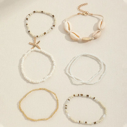 Simple Style Starfish Alloy Beaded Women'S Bracelets