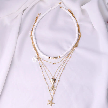 Simple Style Starfish Alloy Wholesale Layered Necklaces