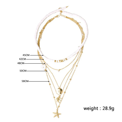 Simple Style Starfish Alloy Wholesale Layered Necklaces