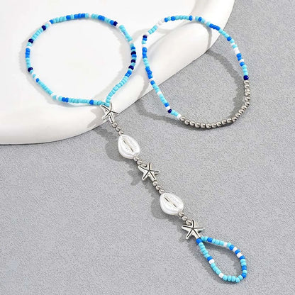 Simple Style Starfish Resin Beaded Women's Anklet