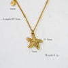 Simple Style Starfish Shell Natural Stone Titanium Steel Pearl Necklace In Bulk