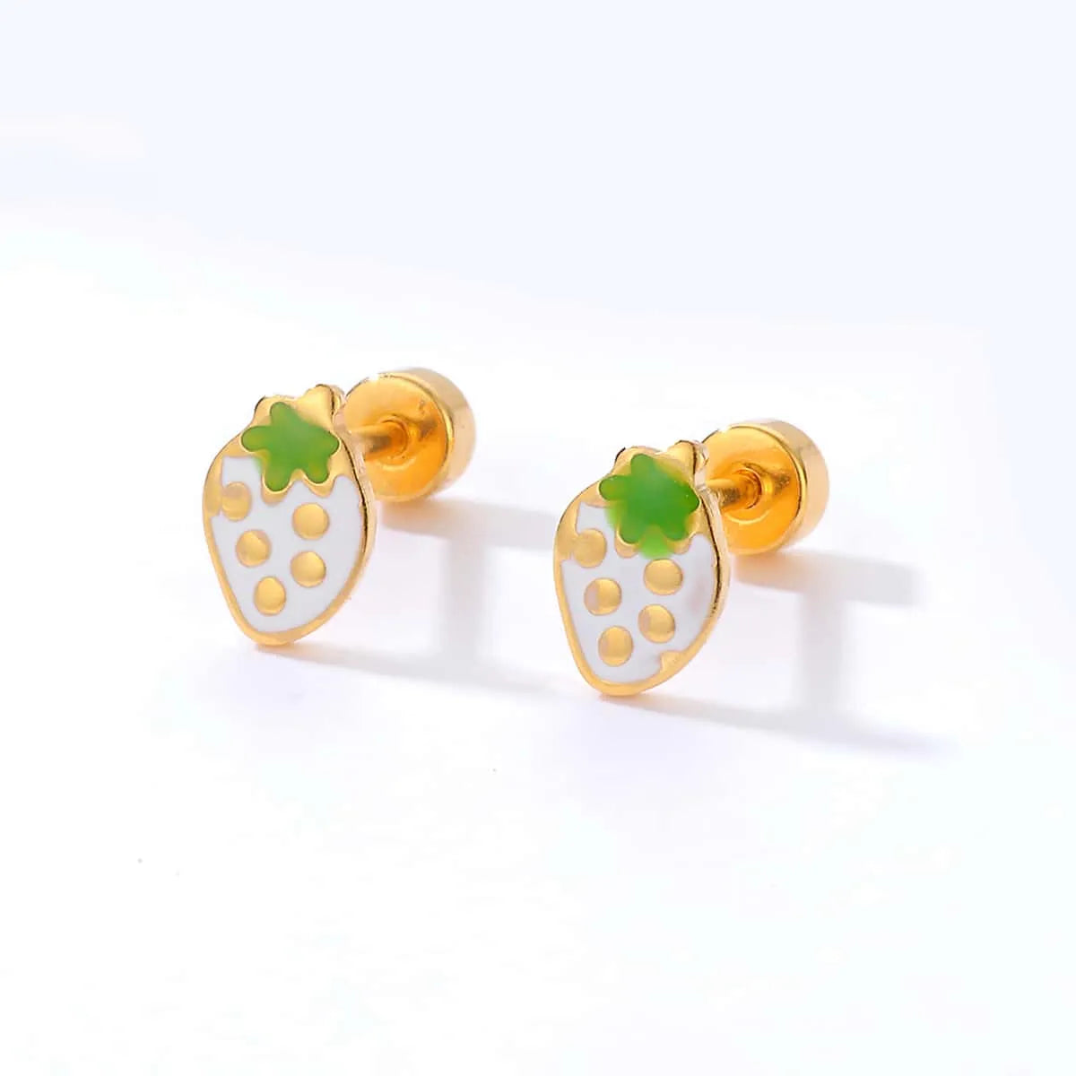 Simple Style Strawberry Stainless Steel Ear Studs