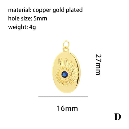 Simple Style Streetwear Astronaut Rocket Heart Shape Copper Enamel Inlay Zircon 18k Gold Plated Charms