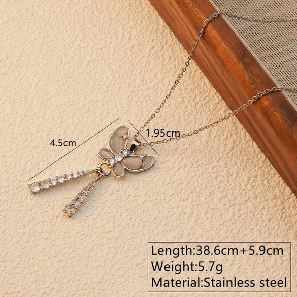 Simple Style Streetwear Butterfly 304 Stainless Steel Copper Alloy Wholesale Pendant Necklace