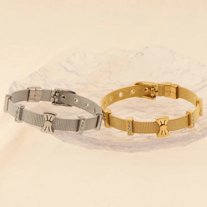 Simple Style Streetwear Butterfly Titanium Steel 18K Gold Plated Women'S Bracelets