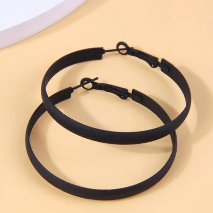 Simple Style Streetwear Circle Ferroalloy Women'S Hoop Earrings