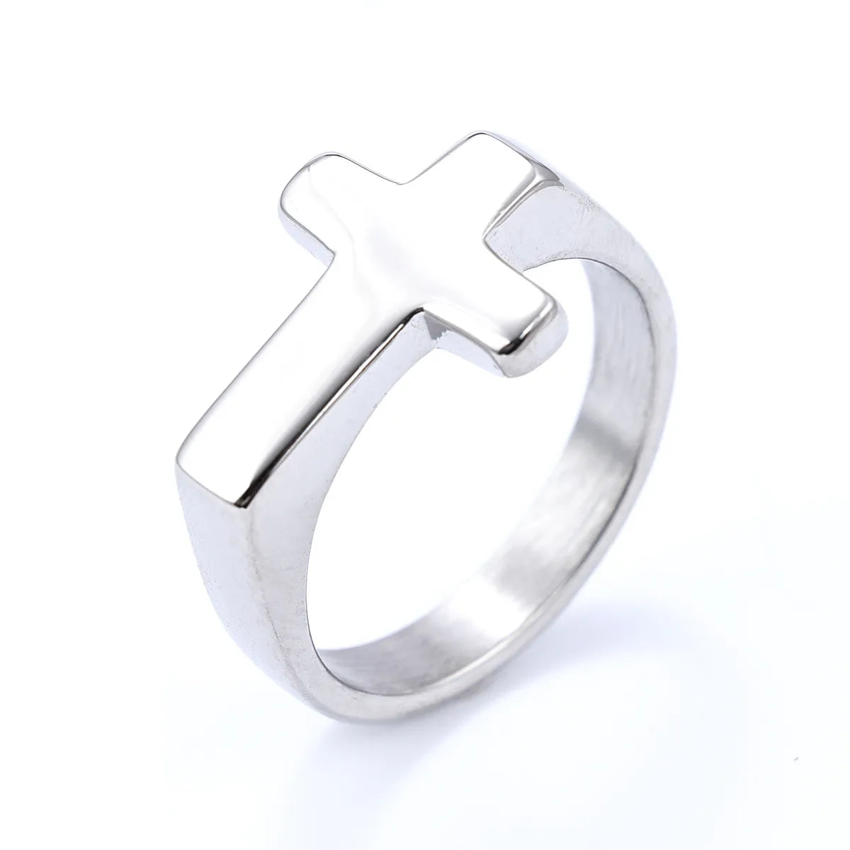 Simple Style Streetwear Cross 304 Stainless Steel Men'S Rings