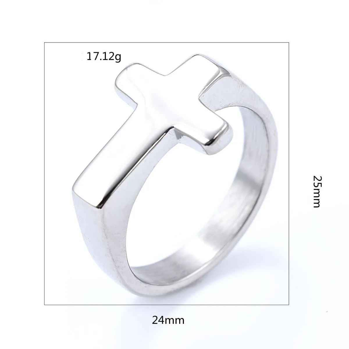 Simple Style Streetwear Cross 304 Stainless Steel Men'S Rings