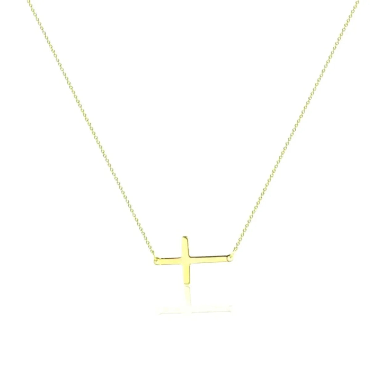 Simple Style Streetwear Cross Sterling Silver Plating Pendant Necklace