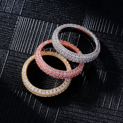 Copper K Gold Plated Rhodium Plated Simple Style Streetwear Inlay Geometric Zircon Rings