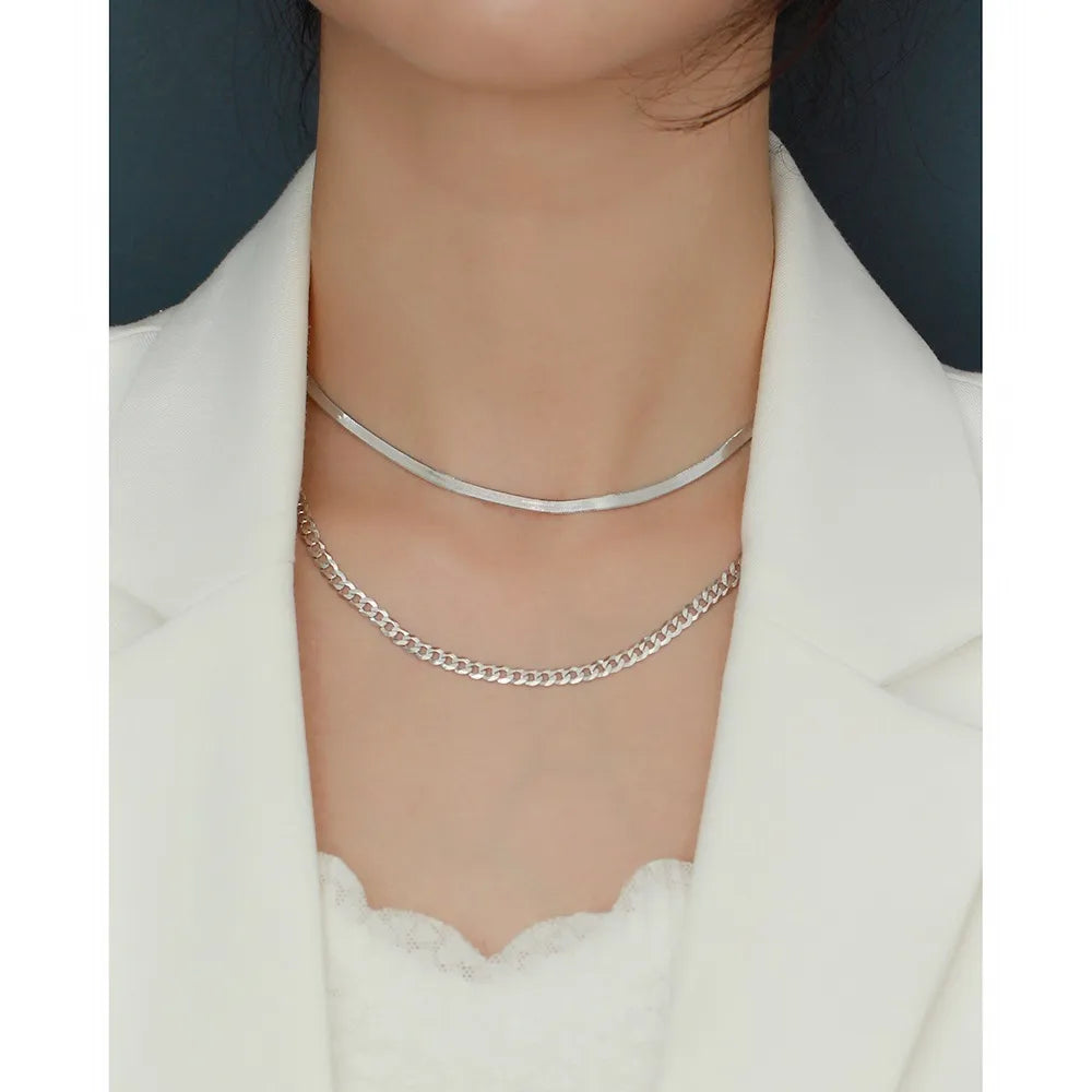 Simple Style Streetwear Geometric Sterling Silver Plating Necklace