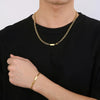 Simple Style Streetwear Geometric Titanium Steel 18K Gold Plated Men'S Bracelets Necklace