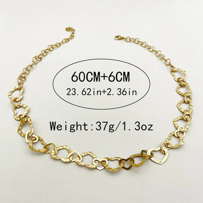 Simple Style Streetwear Heart Shape Stainless Steel Plating Gold Plated Necklace