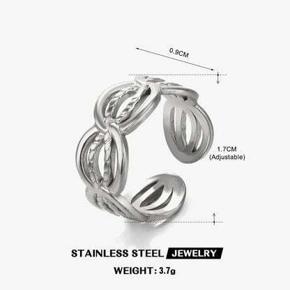 304 Stainless Steel 18K Gold Plated Simple Style Streetwear Plating Irregular Open Rings