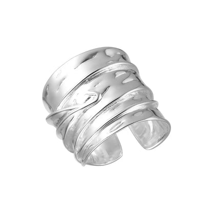 Simple Style Streetwear Leaf Sterling Silver Rings In Bulk