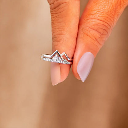 Simple Style Streetwear Mountain Sterling Silver Zircon Rings In Bulk