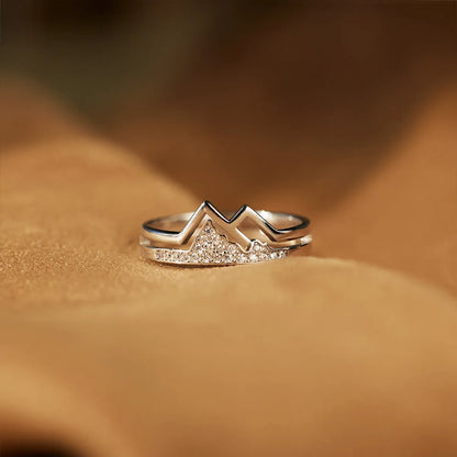 Simple Style Streetwear Mountain Sterling Silver Zircon Rings In Bulk