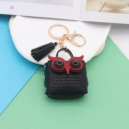 Simple Style Streetwear Owl Pu Leather Unisex Bag Pendant Keychain