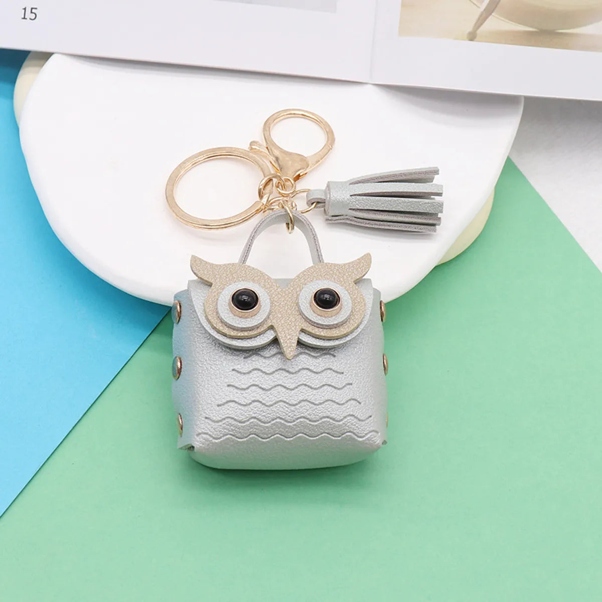 Simple Style Streetwear Owl Pu Leather Unisex Bag Pendant Keychain