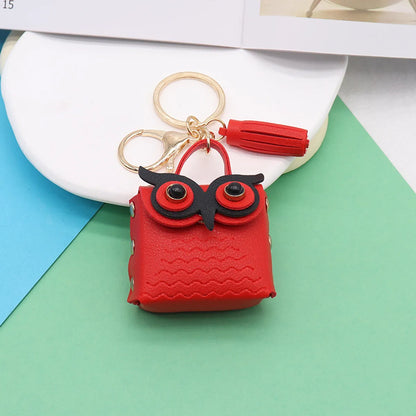 Simple Style Streetwear Owl Pu Leather Unisex Bag Pendant Keychain