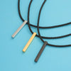 Simple Style Streetwear Customization Laser Engraving Rectangle Stainless Steel Plating 18K Gold Plated Unisex Pendant Necklace Men Pendant Necklaces
