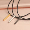 Simple Style Streetwear Customization Laser Engraving Rectangle Stainless Steel Plating 18K Gold Plated Unisex Pendant Necklace Men Pendant Necklaces