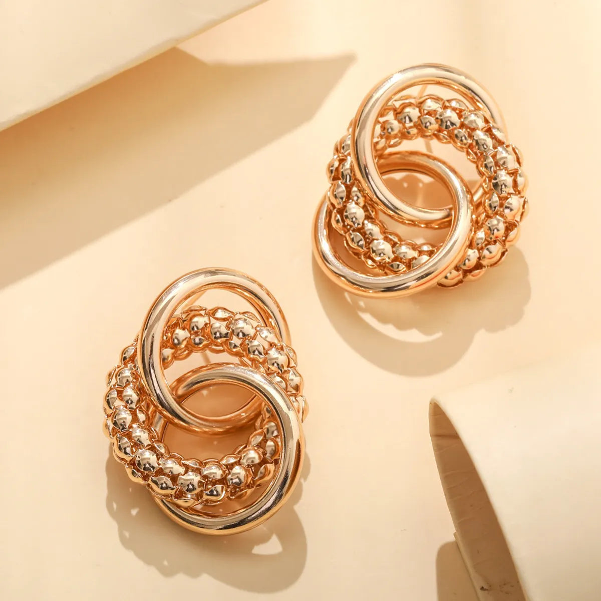 Simple Style Streetwear Round Alloy Plating Three-dimensional Gold Plated Silver Plated Women's Ear Studs