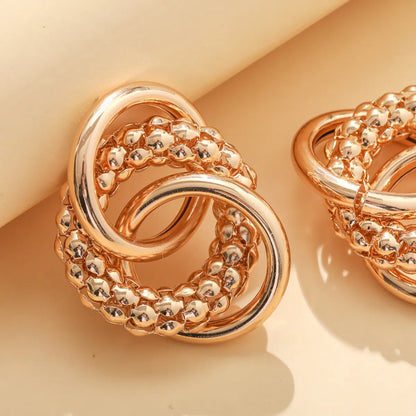 Simple Style Streetwear Round Alloy Plating Three-dimensional Gold Plated Silver Plated Women's Ear Studs