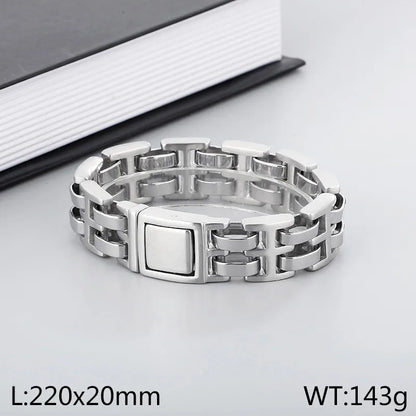 Simple Style Streetwear Solid Color Stainless Steel Men'S Bracelets