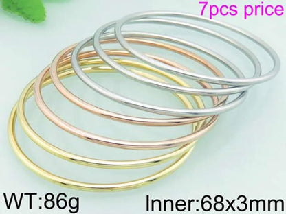 Simple Style Streetwear Solid Color Stainless Steel 18K Gold Plated Wristband In Bulk