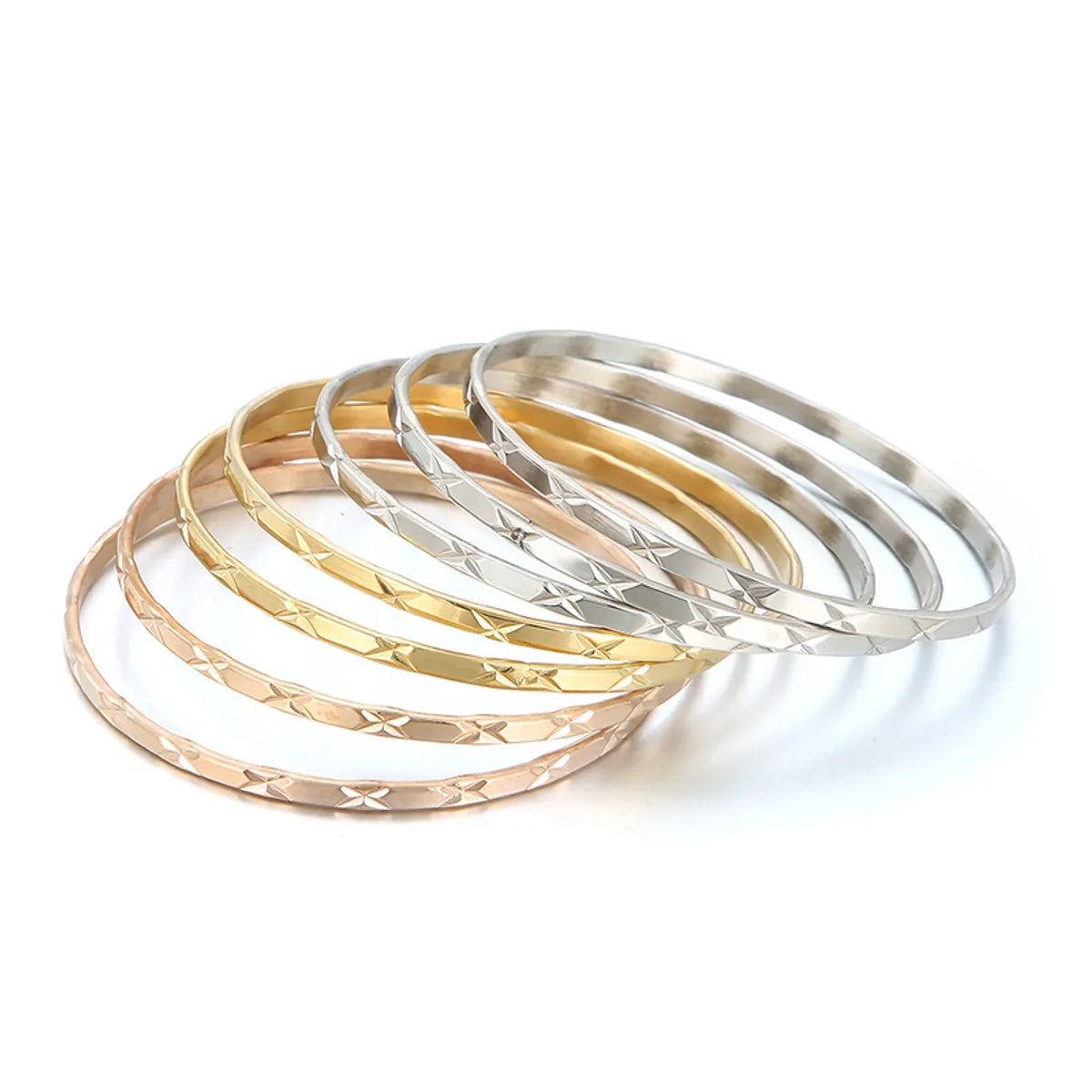 Simple Style Streetwear Solid Color Stainless Steel 18K Gold Plated Wristband In Bulk