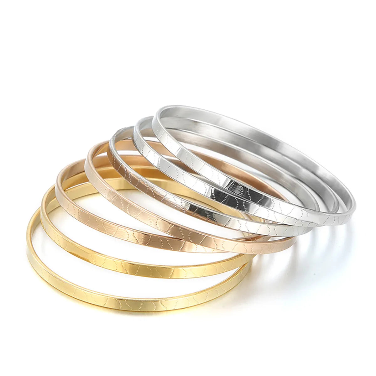 Simple Style Streetwear Solid Color Stainless Steel 18K Gold Plated Wristband In Bulk