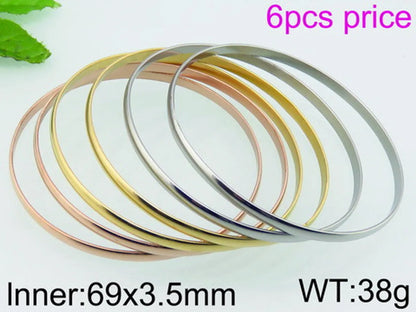 Simple Style Streetwear Solid Color Stainless Steel 18K Gold Plated Wristband In Bulk