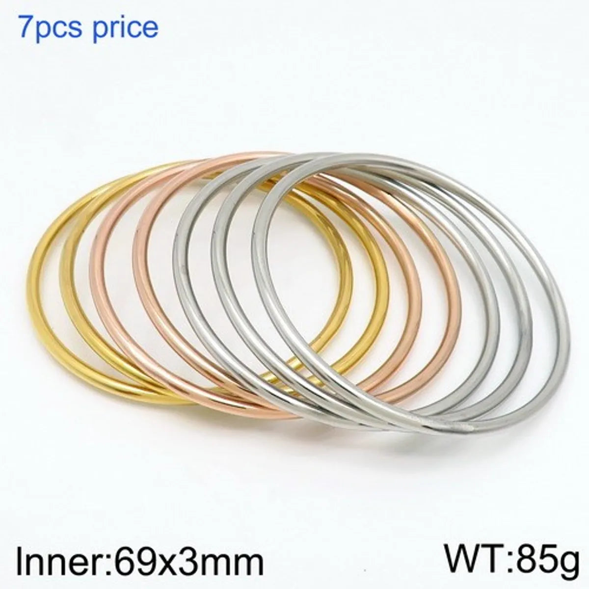 Simple Style Streetwear Solid Color Stainless Steel 18K Gold Plated Wristband In Bulk