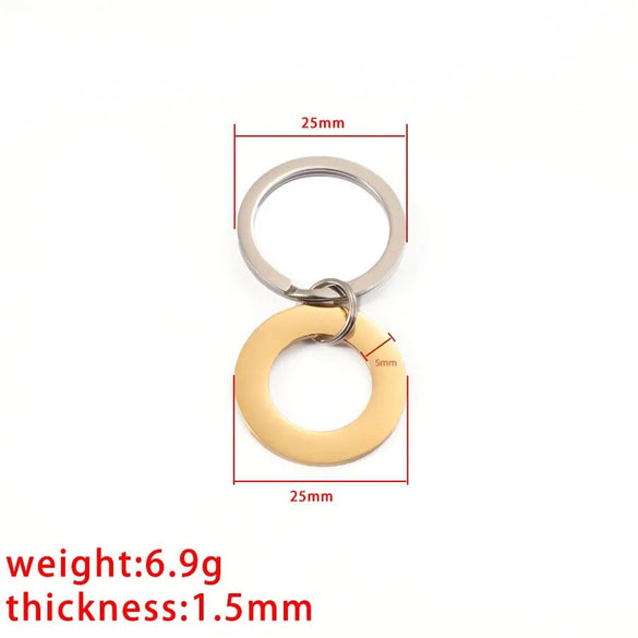 Simple Style Streetwear Customization Laser Engraving Solid Color Titanium Steel Unisex Keychain