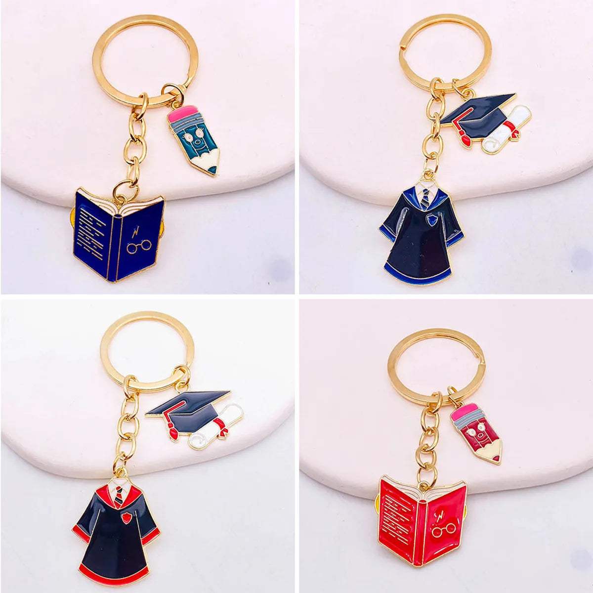 Simple Style Student Clothes Hat Pencil Metal Unisex Bag Pendant Keychain