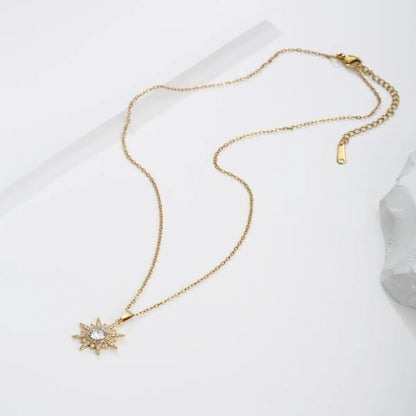 Simple Style Sun Copper Plating 18k Gold Plated Necklace